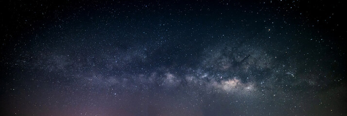 Wall Mural - panorama landscape milky way with many stars at dark night background
