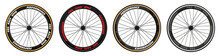 Set Bicycle Wheel Symbol Bike Rubber Race Bike Tyre, Valve
