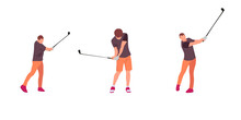 A Collection Of Golfers Swinging A Golf Club