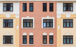 © dr_verner - Many windows in a row on the facade of the modern urban apartment building front view, Krasnaya Polyana, Sochi, Krasnodar Krai, Russia