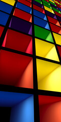 Poster - Texture and background of multi-colored volumetric figures. Design For smartphone.