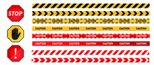 Hazardous Warning Tape Sets Premium, Attention Caution Danger Sign  Vector