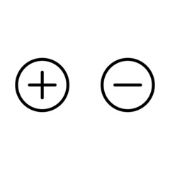 Plus and minus icon in circle