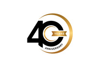 Illustration Vector Graphic Of 40 Years, Forty Years Celebrating Anniversary Logo Design Template