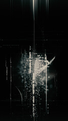 Leinwandbilder - Vertical screen Format : Futuristic abstract de-focus Metaverse data matrix, meta, telemetry and encrypt numbers display with particles simulation in cyber space environment for HUD background