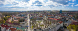 Fototapeta Miasto - Panoramiczny widok z lotu ptaka na miasto Gorzów Wielkopolski i popularny plac 