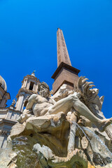 Fototapete - Fountain of the Four Rivers in Rome