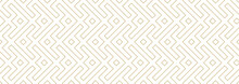 Vector Ornamental Seamless Pattern. Geometric Seamless Pattern In The Oriental Style. Seamless Islamic Golden Line Pattern On White Background. Pattern Added To The Swatches Panel.	