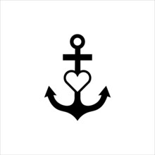 Anchor With Heart Icon Vector Illustration Symbol
