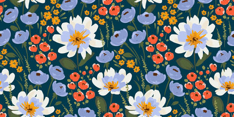 Floral seamless pattern. Vector design for paper, cover, fabric, interior decor and other