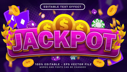 Poster - jackpot 3d text effect and editable text effect