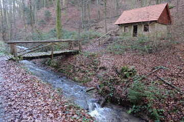 Sticker - Hexenhaeuschen in der Rueckersbacher Schlucht