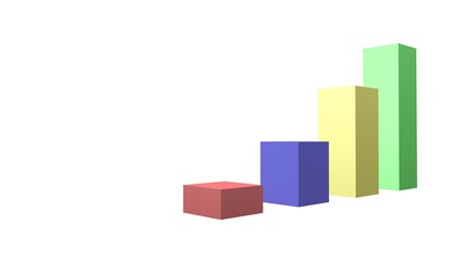 Poster - Graph columns. Financial report. Business. 3D rendering.
