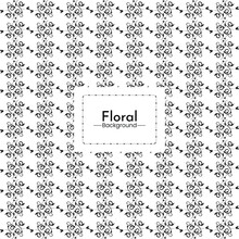 Black White Floral Elements Geometric Pattern Background Vector Graphics Design Premium Vector

