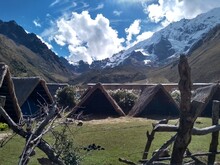 Camping In The Rustic Huts Of The Humantay Mountain In Peru. Laguna Humantay.