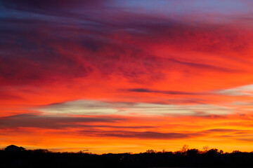 red sunset sky