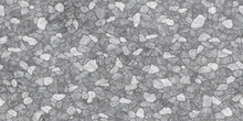 Seamless Gray Cobblestone Wall Or Road Background Texture. Tileable Grungy Natural Rock And Stone Shaped Path Or Walkway Repeat Surface Pattern. A High Resolution Construction Backdrop 3D Rendering.