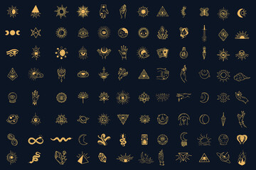 set mega collection bundle magical celestial element dark holly doodle esoteric spiritual occultism 