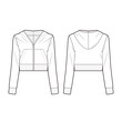 Women's cropped track jacket fashion vector sketch, Apparel template /Illustrator CC
