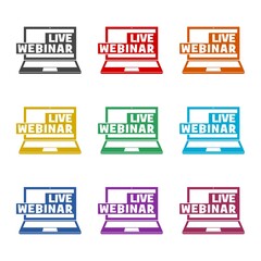 Poster - Live webinar icon color set