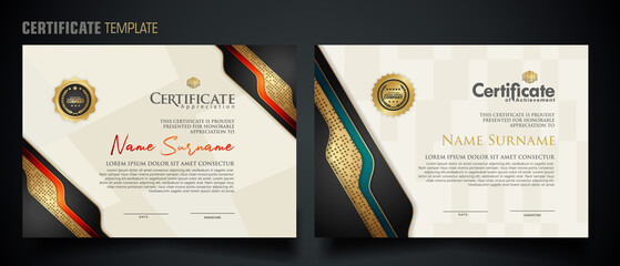 Wall Mural - certificate template with Luxury realistic texture pattern,diploma and vector Luxury premium badges design. New Collections