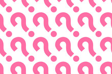 Pink Colored Question Marks Seamless Pattern Isolated On White Background
