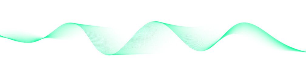 Poster - abstract green black smooth wave on a white background. dynamic sound wave. design element. vector i