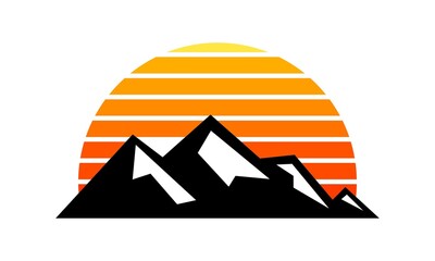 Wall Mural - sunset view mountain logo