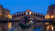 Leinwandbild Motiv Gondola near Rialto Bridge in Venice, Italy