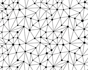 Poster - A network of triangles with circles, seamless pattern background, creative design templates