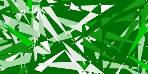 Wall Mural - Light green vector backdrop with triangles, lines.