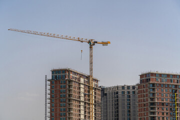 Aufkleber - Tower crane on the construction of skyscrapers