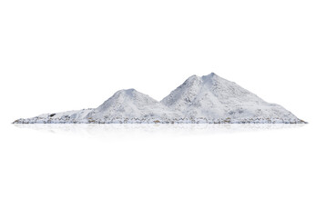 Wall Mural - Snow mountain isolated on white background.