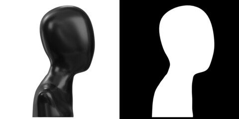 3D rendering illustration of a faceless mannequin head