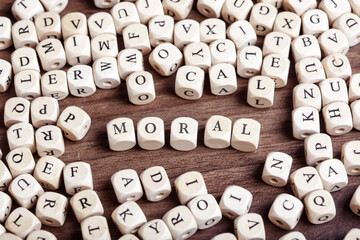 Wall Mural - Moral, letter dices word