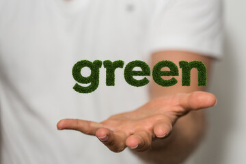 Poster - Hands holding green nature business