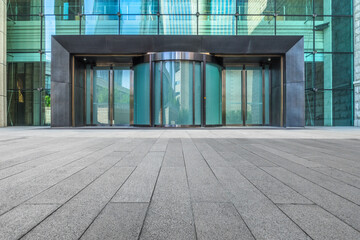 Canvas Print - building glass entrance.