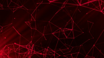 Poster - Abstract futuristic dark plexus background with moving connecting points and lines. Motion. Visualization of night sky with stars and constellations, concept of astrology.