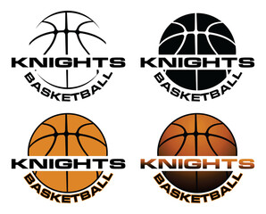Wall Mural - knights basketball team design is a sports team design which includes a basketball graphic and text 