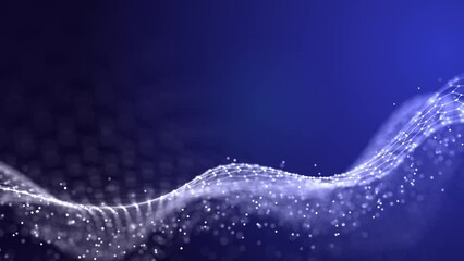 Fototapete - Abstract chain of hexagonal shapes. Data technology background. 3D rendering.