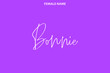 Calligraphy Text Girl Female Name Bonnie on Purple Background