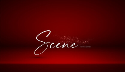 Wall Mural - shining spotlights and empty scene. glittering abstract background.