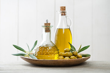 Wall Mural - Olive oil bottle