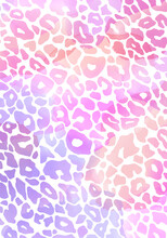 Pink Animalier Background In Watercolor Style