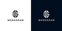 Leaf Style Initial Letter OG Monogram Logo.