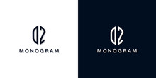 Leaf Style Initial Letter OZ Monogram Logo.