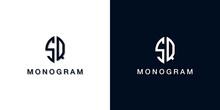 Leaf Style Initial Letter SQ Monogram Logo.