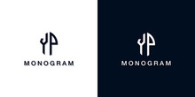 Leaf Style Initial Letter YP Monogram Logo.