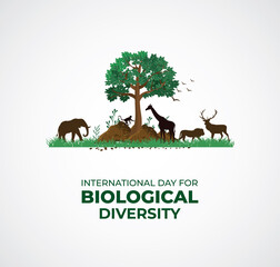  International Day for Biological Diversity. Template for background, banner, card, poster.