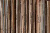 Fototapeta Sypialnia - Bigbury, Devon, England, UK. 2022. Large collection of jazz records in an alcove.